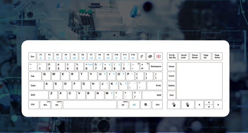 Teclado de vidrio médico con cable con interfaz USB con panel táctil