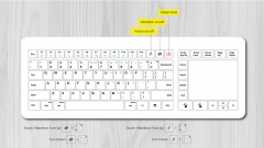 Wired Medical Glass Keyboard With Touchpad USB interface