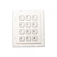 Metal Braille Numeric Keypad - 12 Keys - USB - Industrial Keypad