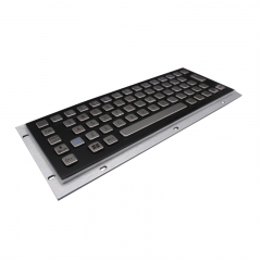 65 Keys Vandal Proof Panel Mount Industrial Keyboard With Black Panel and Sliver Button