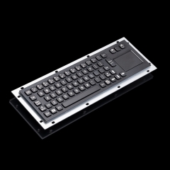 Waterproof Panel Mounting Metal Stainless Steel Industrial Kiosk Black Keyboard with Integrated touchpad