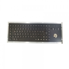 IP65 Black Metal Industrial Keyboards With Trackball Stainless Steel USB Rugged Keyboard For Self Service Kiosk