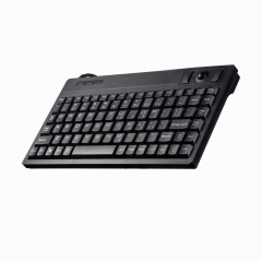 Black Wired Industrial Mini Keyboard With Built-in Trackball USB Interface