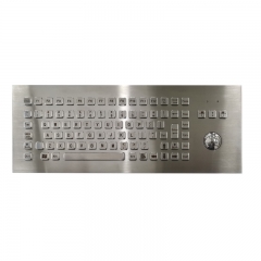 Metal Industrial Keyboards With Trackball Stainless Steel Rugged Keyboard For Self Service Kiosk