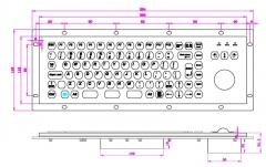 89 Keys Industrial Keyboards With 36mm Resin Trackball