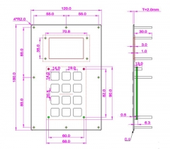 Teclado de metal de 12 teclas con marco de visualización utilizado para Smart Locker