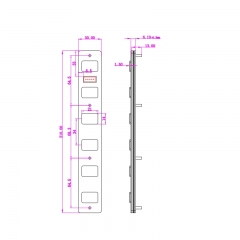 6 Keys Rugged Metal Keypad Matrix Interface