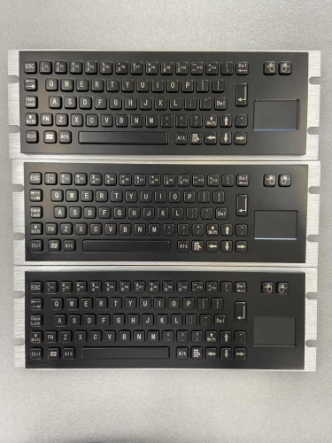 Teclados negros integrados compactos personalizados Teclado industrial de metal completo con panel táctil