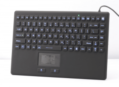 Teclado de silicona impermeable IP68 con panel táctil, retroiluminación opcional