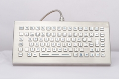 Desktop Backlight Industrial Stainless Steel Keybord With Flexible Stainless Steel Hose USB Cable