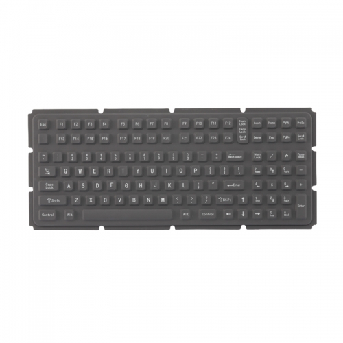 IP66 Waterproof Backlight Durable Coating Antimicrobial Sealed Ruggedized Industrial Silicone Rubber Keyboard With Metal Base Plate