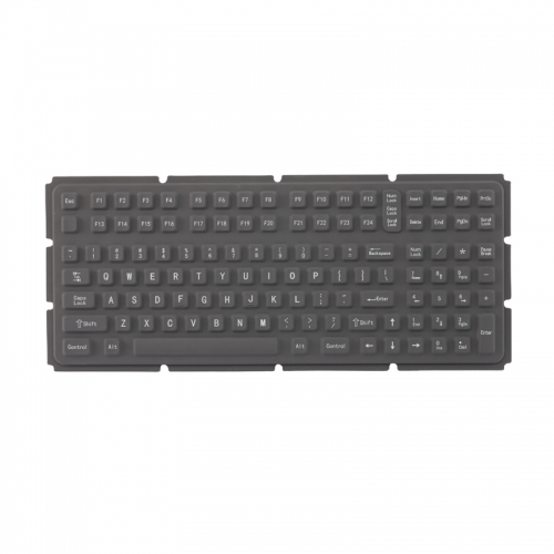 Teclado industrial robusto sellado antimicrobiano de la goma de silicona de la retroiluminación impermeable IP66 de la capa durable con la placa base de metal