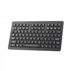 Teclado industrial retroiluminado compacto de caucho de silicona de tamaño pequeño, resistente al agua y al polvo