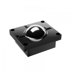 Material de aluminio negro oxidado pulido con chorro de arena, resistente ratón trackball de 38 mm