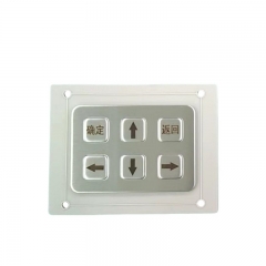 6-Key IP65 Waterproof Metal Keypad