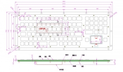 99 Keys Embedded Rugged Industrial Stainless Steel Keyboard With Number Key and Touchpad