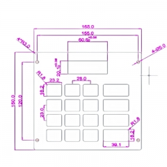 Tastiera numerica in metallo in acciaio inossidabile 4x4 IP65 con copertura in silicone impermeabile per lavatrice per auto self-service all'aperto