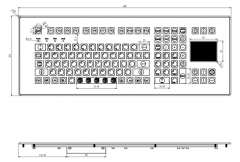 Teclado metálico de membrana integrado de 109 teclas con panel táctil y sellado IP68 para las industrias médica, farmacéutica y química.