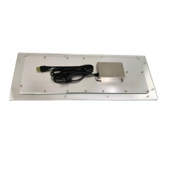 Teclado metálico de membrana integrado de 109 teclas con panel táctil y sellado IP68 para las industrias médica, farmacéutica y química.