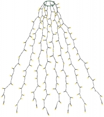 SALCAR 2m*8 Christbaumbeleuchtung mit Ring, Weihnachtsbaum-Überwurf-Lichterkette mit 8 Girlanden 280er LED Lichterkette für Tannenbaum 1,2m - 2,8m
