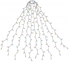 SALCAR 3m Baum-Lichterkette 350er LED Christbaum überwurf Lichterkette mit Ring 10 Girlanden - Bunt