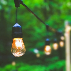 SALCAR Garten LED Lichterkette S14 Glühbirne mit Hängenden Sockel Schnur Licht, wasserdichte E27 LED Birnen - Warmweiß