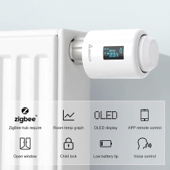 SALCAR Heizkörperthermostat-Set Amazon Alexa & Google Assistant Programmierbarem Thermostat Wifi Tuya ZigBee Heizkörper (Gateway & 2 TRVs)
