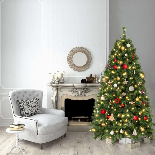 Künstlicher Weihnachtsbaum mit Beleuchtung LED, Christbaum Tannenbaum Künstlich mit LED, Weihnachtsdekoration Weihnachten Baum mit Christbaumständer