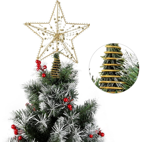 SALCAR 25cm Weihnachtsbaumspitze Stern Christbaumspitze Weihnachtsbaumschmuck