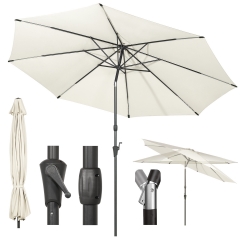 Sekey® 350cm Sonnenschirm mit Kurbel und Auto Kippen,Marktschirm für Terrasse,Balkon & Garten,Windfest Stabil UPF 50+