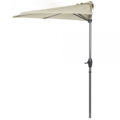 Sekey 270 cm Halbrund Sonnenschirm mit Kurbel, Sonnenschutz UV50+