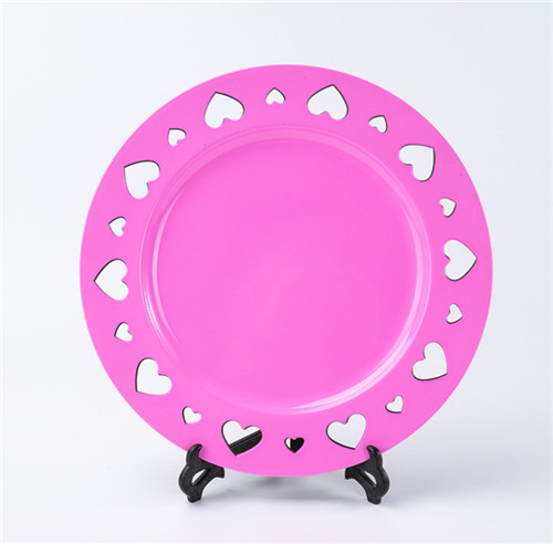 Wedding Decoration Plastic Charger Plate Pink Colored