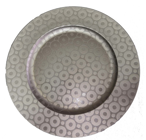 Cheap Wholesale Round Silver Charger Plate Plastic