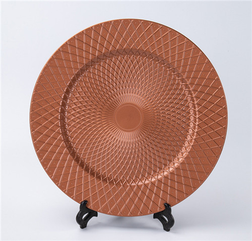 Disposable Copper Wedding Dinnerware Plastic Charger Plate