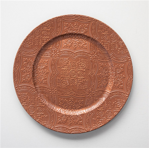 Cheap Decorative Brown Plastic Charger Plate Wholesale