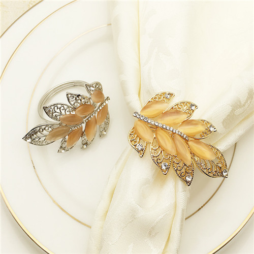Gold Leaf Napkin Ring for Table Decoration