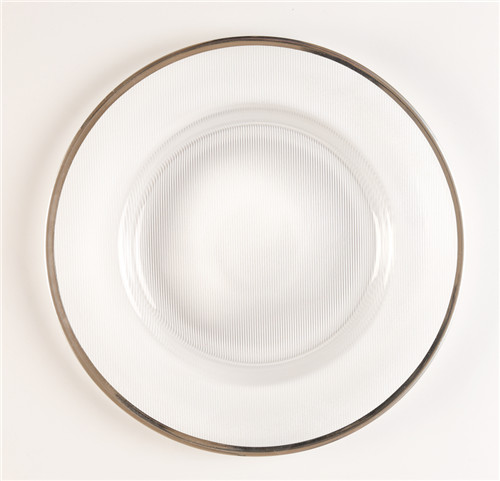 silver rimmed charger plates