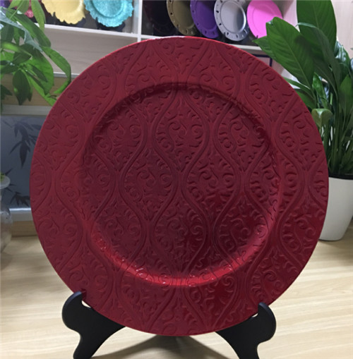 Custom Handmade Flower Lace Colored Plastic Charger Plate