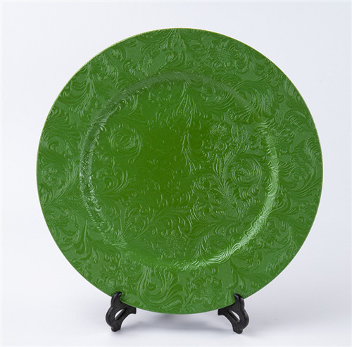 Hotel Restaurant Wedding Green Colored Plastic Charger Plate