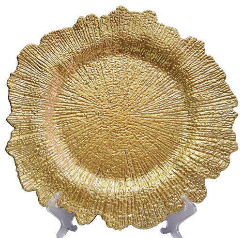 Gold Reef Plastic Plate Charger For Wedding