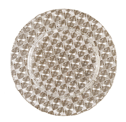 Wholesale 13 inch Glass Silver Charger Plates
