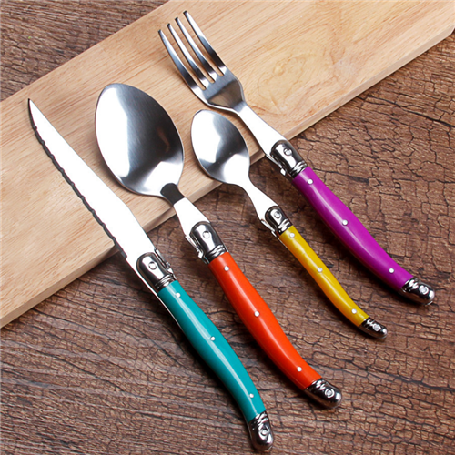 Multi Colored Knife Fork Spoon Stainless Steel Cutlery Set