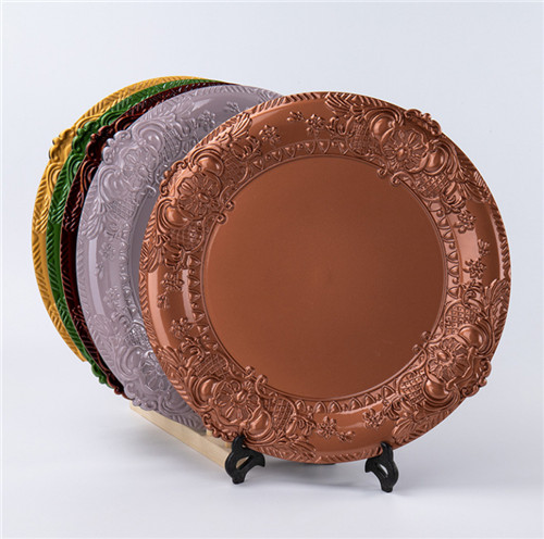Disposable Decorative Copper Plastic Charger Plate