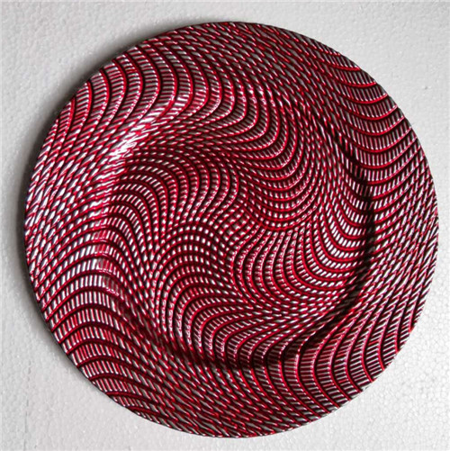 Dinnerware Plastic Antique Red Charger Plates
