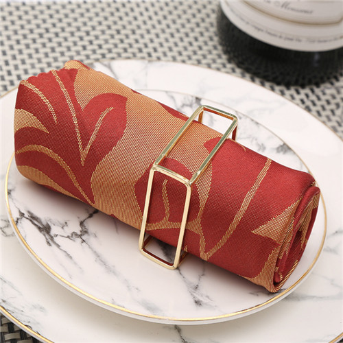 Square Gold Napkin Ring for Wedding Decoration