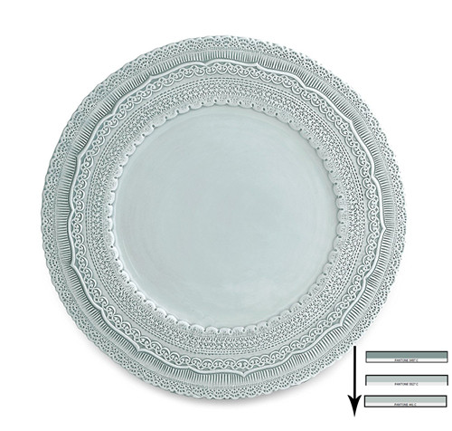 Wholesale Charger Plates Embossed Lace For Wedding Ceramic Crockery