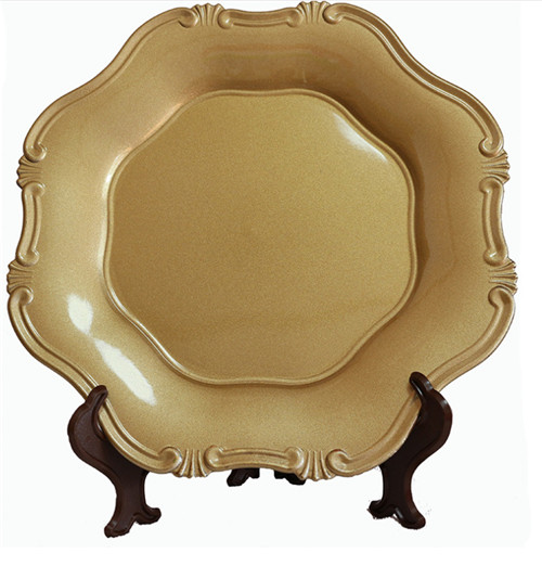 Gold Plastic Plate Chargers Wedding Decorative