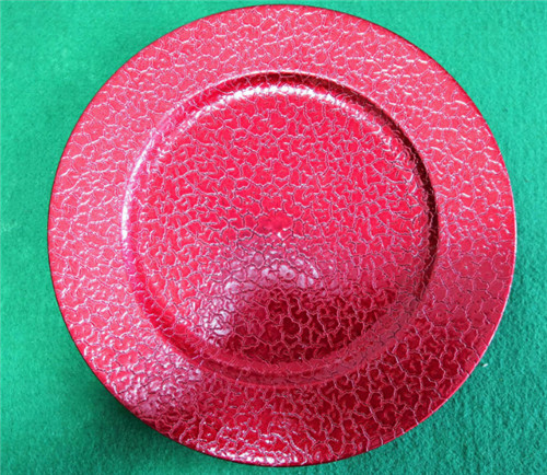 Custom Dinnerware Fancy Red Plastic Charger Plate