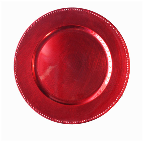 Red Beaded Charger Plates Plastic Wholesale Wedding Decorative