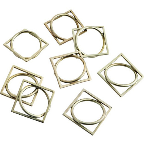 Square Round Gold Metal Ring Napkin Holder